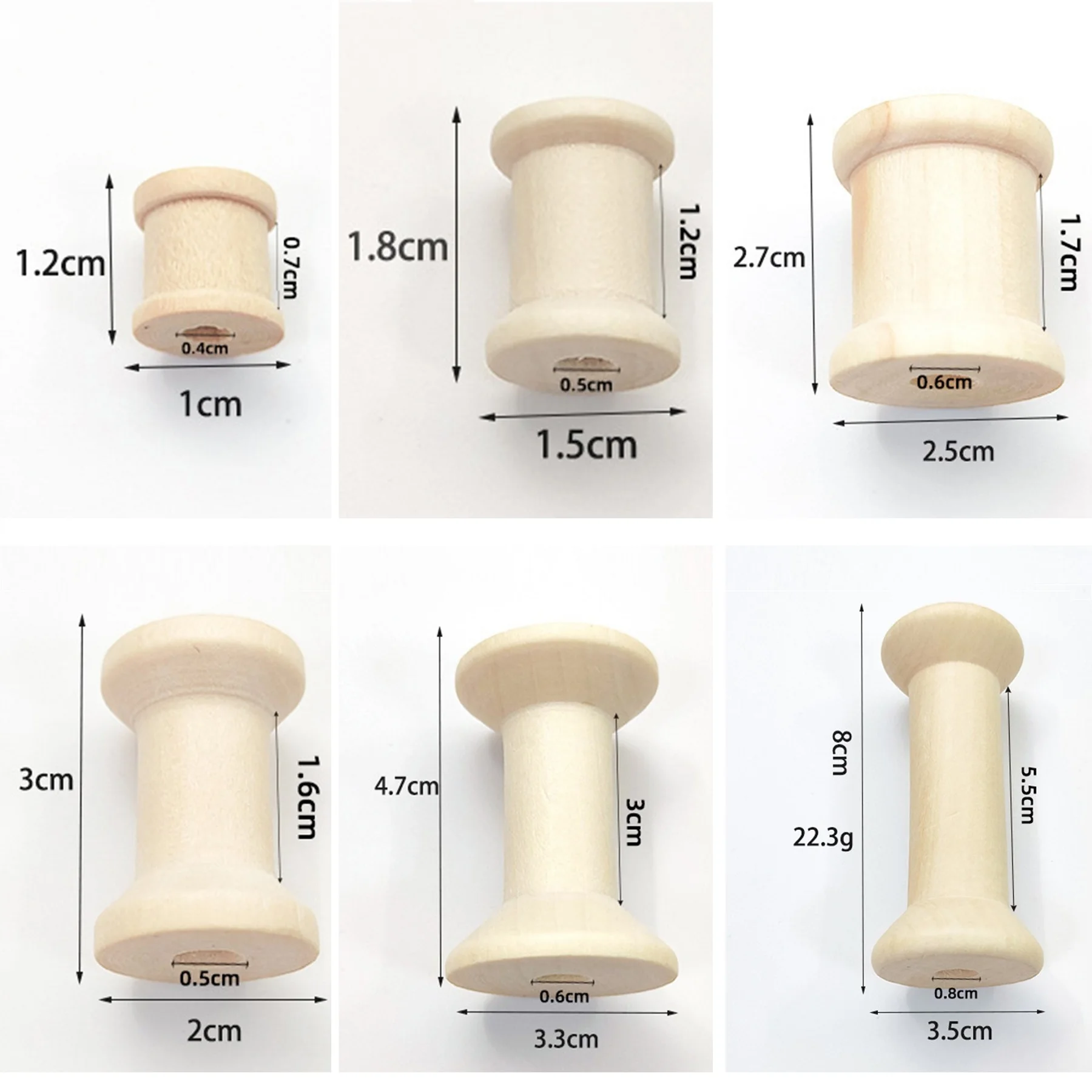 10/5Pcs Mini Wooden Bobbins Em - đánh giá và giá Organza Ribbon Spool