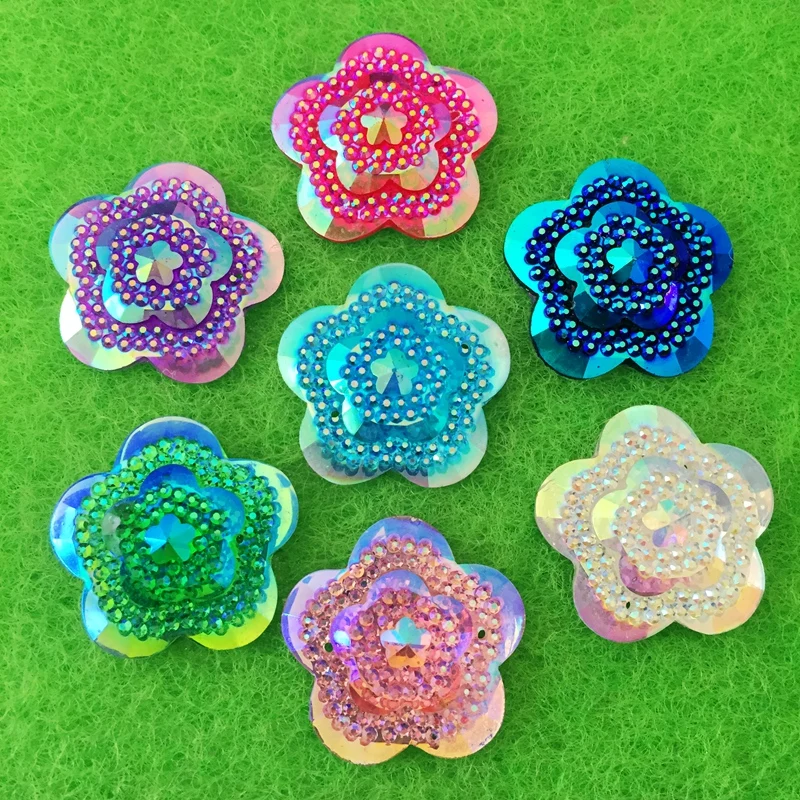 12pcs Glitter Crystal AB Flowe - đánh giá và giá Sew On Rhinestone