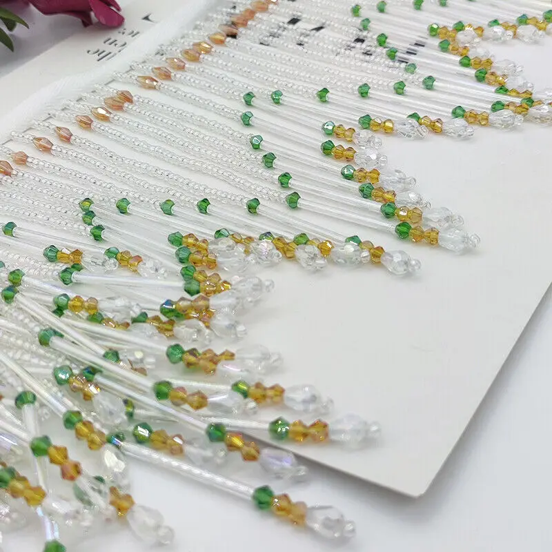 Glass Tube Fringe Tassel 16cm  - đánh giá và giá Beaded Trim Fringe