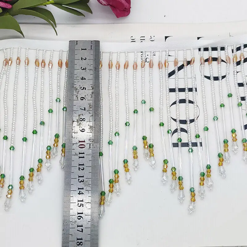 Glass Tube Fringe Tassel 16cm  - đánh giá và giá Beaded Trim Fringe