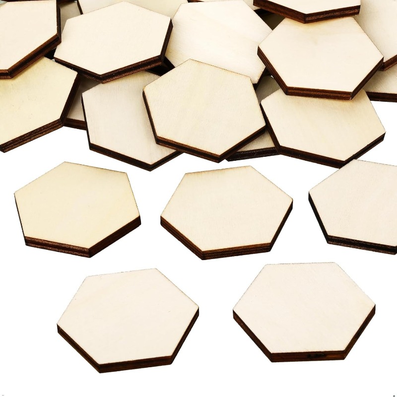 50PCS 4CM Unfinished Wood Hexa - đánh giá và giá Embellish Craft