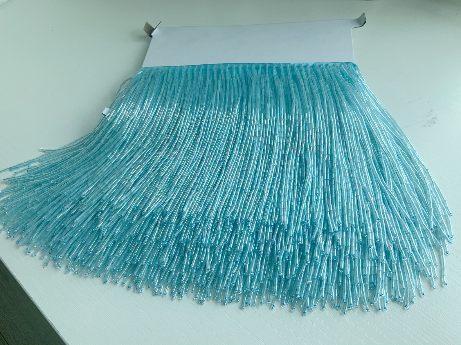 1 Yard Light Blue Bead Fringe  - đánh giá và giá Beaded Trim Fringe
